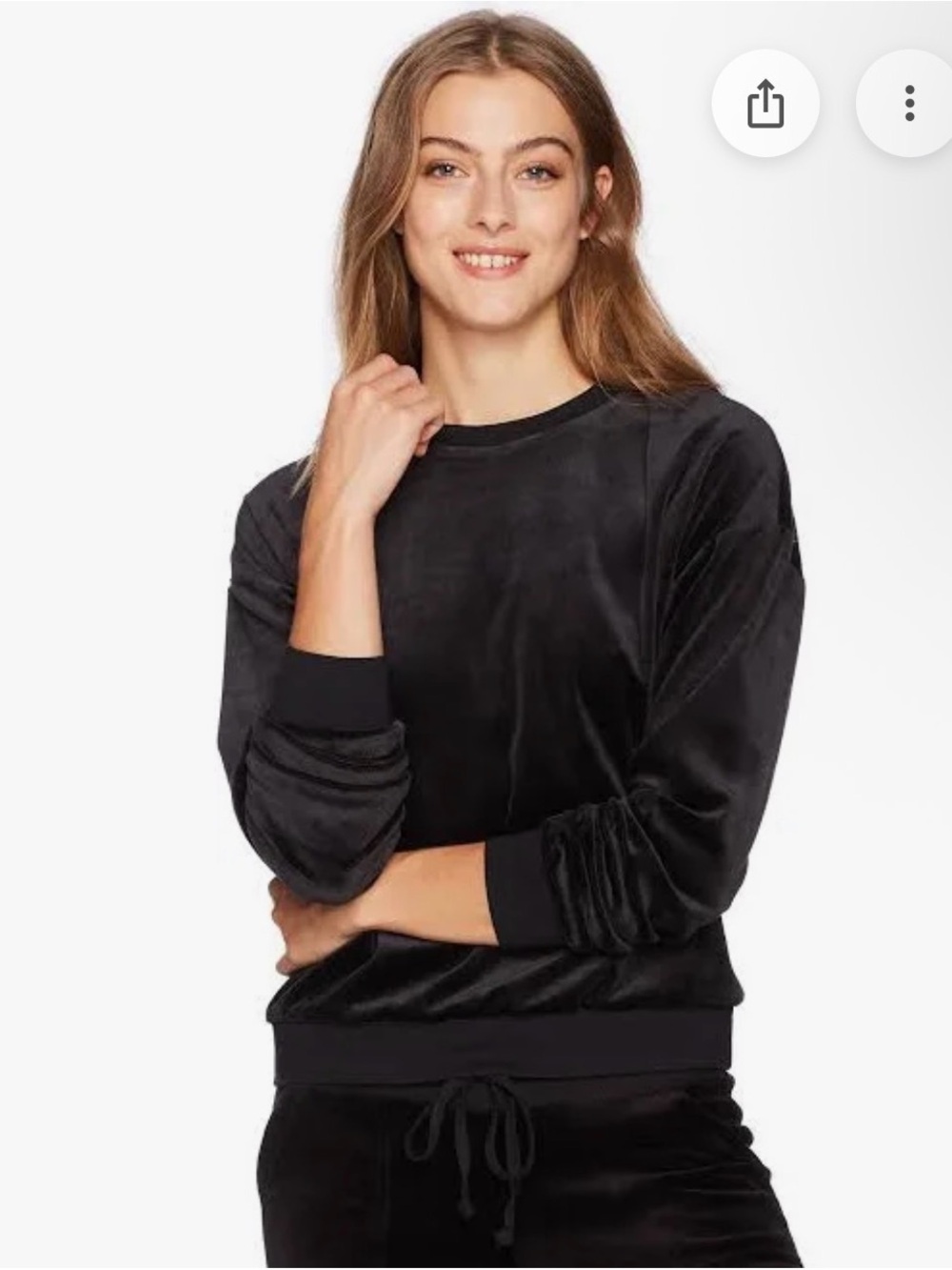 Juicy Velour Crewneck Sweatshirt - Black